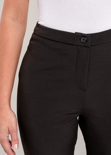 Pantalon droit 7/8e uni infroissable Noir