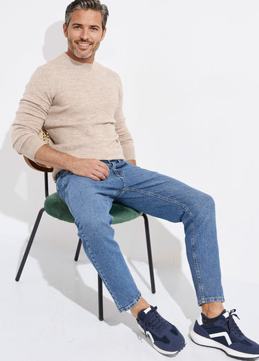 Jean 5 poches homme, coupe droite Bleu