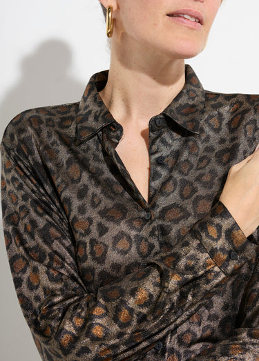 Chemise maille souple léopard métallisé Leopard