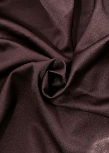 Coupon tissu habillement, satin stretch Chocolat