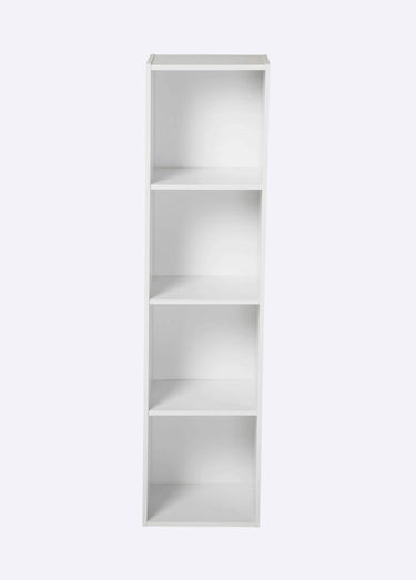 Meuble colonne rangement 4 cases, 1B Blanc
