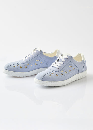 Derbies à lacets cuir largeur confort perforées Bleu