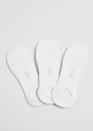 Lot de 3 Socquettes invisibles maille aérée Blanc
