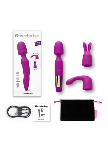 Sextoy 3 en 1 rechargeable R-EVOLUTION Violet
