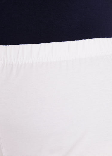 Legging coton stretch taille élastiquée Blanc
