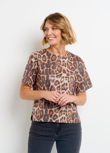 Blouse imprimé léopard avec sequins Leopard