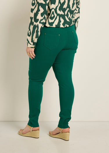 Pantalon extensible taille élastiquée Vert