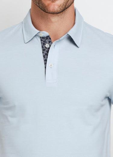 Polo en maille piquée à manches courtes Bleu Ciel