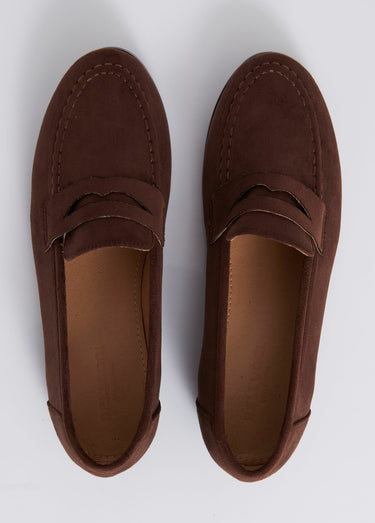 Mocassins en suédine avec bout amande Marron