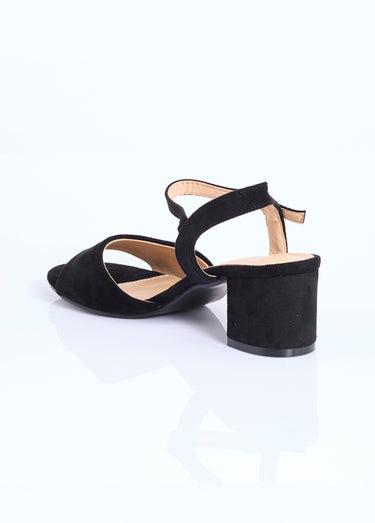 Sandales chic en simili cuir ou suédine Noir