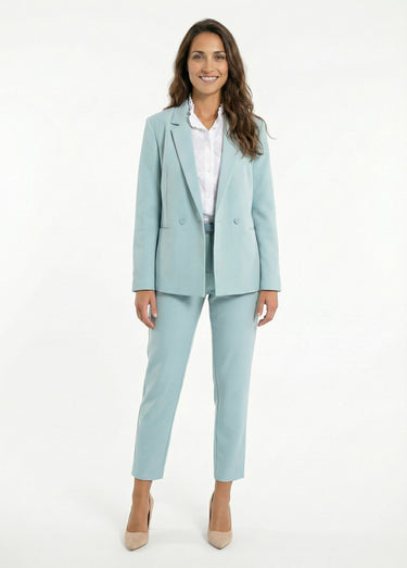 Veste tailleur unie fluide double boutonnage Opaline