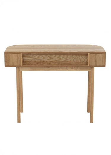 Console arrondie en pin clair rainuré Naturel