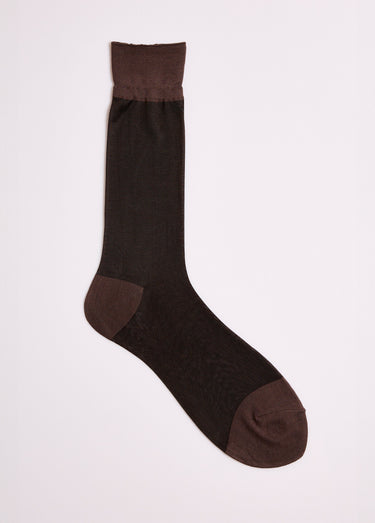 Chaussettes voile unies Marron