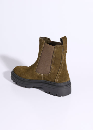 Boots Chelsea compensées et montantes Kaki