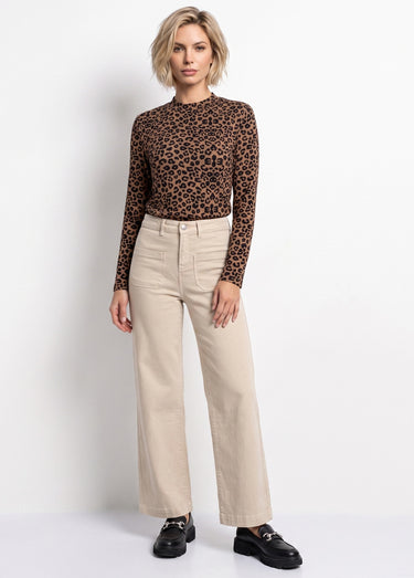Sous-pull extensible col montant Imprime Leopard