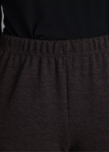 Legging droit ceinture élastiquée avec laine Uni / Marron