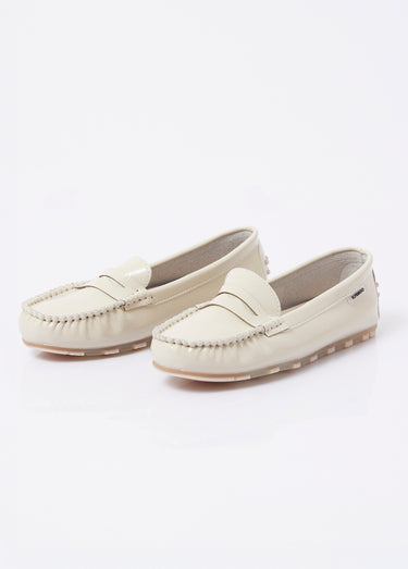 Mocassins vernis, semelle antidérapante Vernis Beige