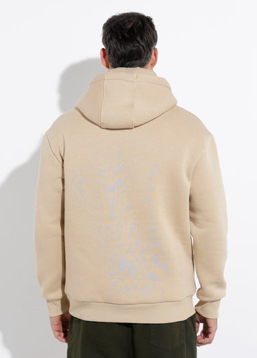 Sweat molleton à capuche poche kangourou Beige