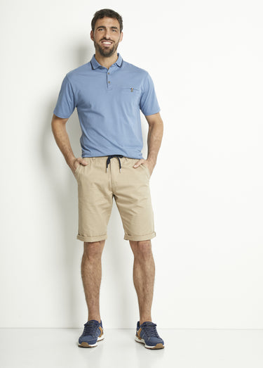 Bermuda coton ceinture élastiquée Beige