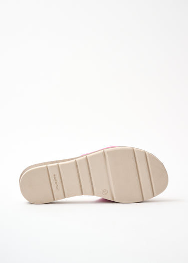 Mules vegan largeur confort compensées Fuchsia
