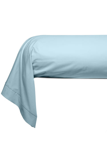 Taie d'oreiller unie percale de coton Bleu Horizon