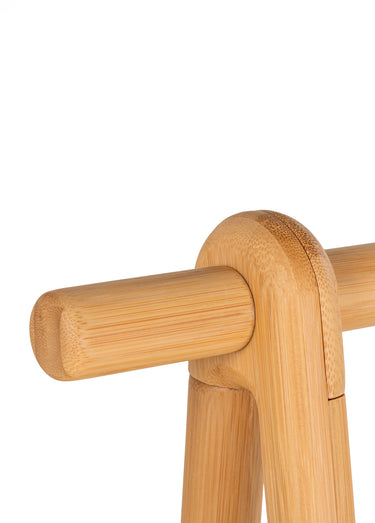 Penderie en bambou, tringle + étagère Naturel