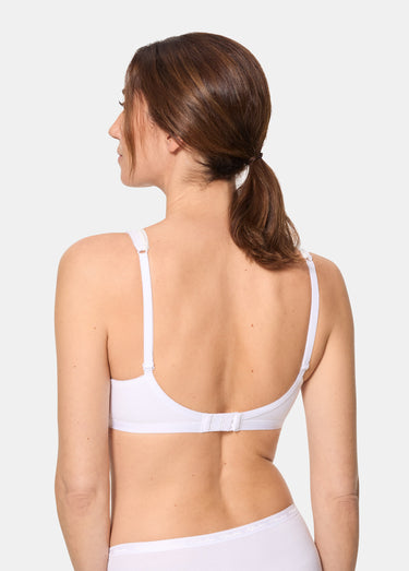 Soutiens-gorge sans armatures coton et dentelle Blanc Lot 2