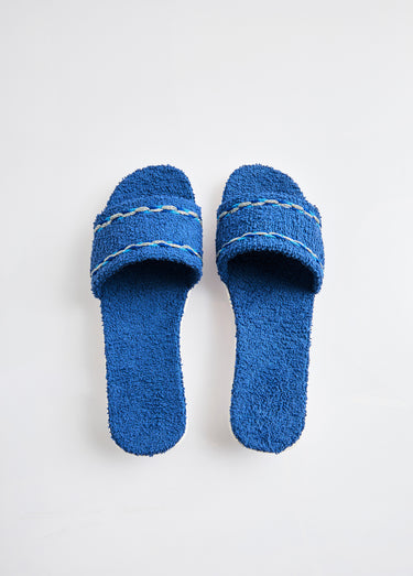 Chaussons mules compensés éponge Marine