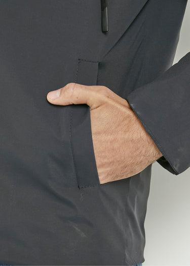Veste déperlante chaude à capuche Marine