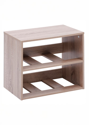 Commode façon bois, 2 tiroirs intissé Beige