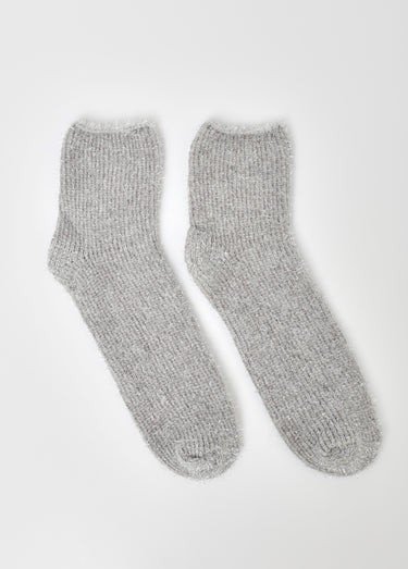 Paire de Chaussettes en maille chenille Gris Clair