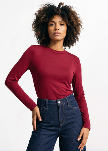 Sous-pull extensible col montant Uni Bordeaux