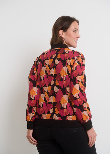 Veste zippée imprimée type bomber Noir Imprime