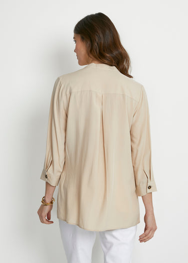 Tunique ample longue manches 3/4 Sable
