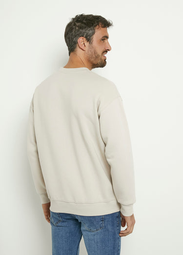 Sweat molletonné col rond manches longues Sable