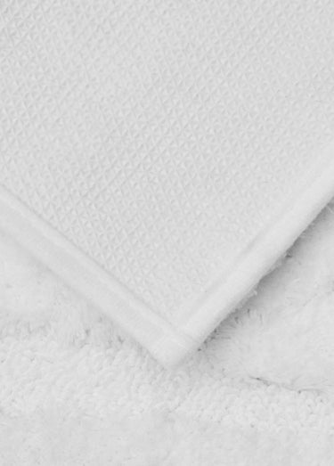 Tapis de bain épais jacquard texturé Blanc
