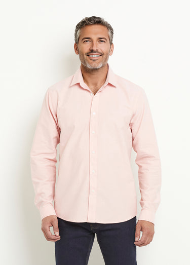 Chemise classique en oxford col boutonné Orange