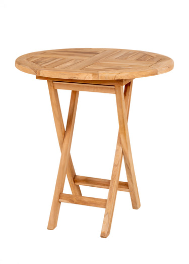 Table basse ronde pliante, bois de teck Naturel