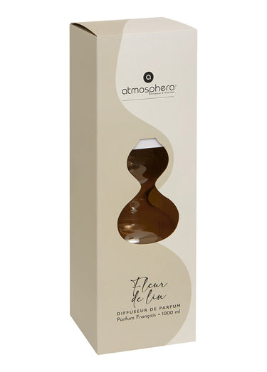 Diffuseur verre coloré + batonnets bois Lin