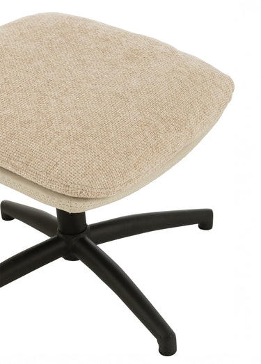 Fauteuil relax tissu + repose pieds 1BC Beige/Noir