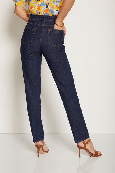 Jean 5 poches ceinture extensible coton stretch Indigo
