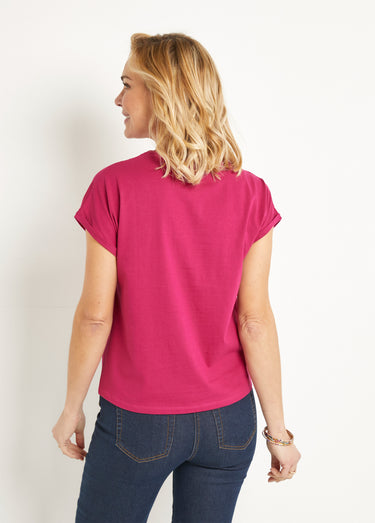T-shirt coton uni sequins manches courtes Cassis