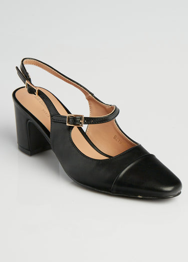 Escarpins style babies, bout rapporté Noir
