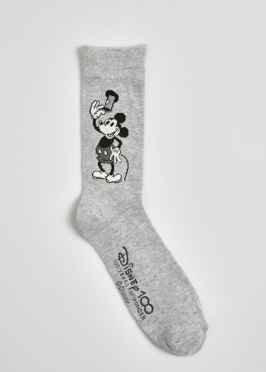 Chaussettes vintage fantaisie, Mickey Gris Fonce