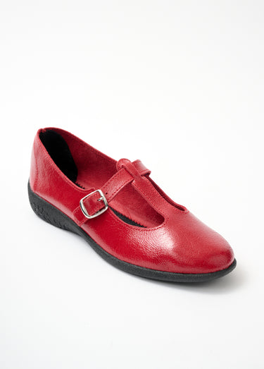 Ballerines vernies largeur confort cuir Vernis Rouge