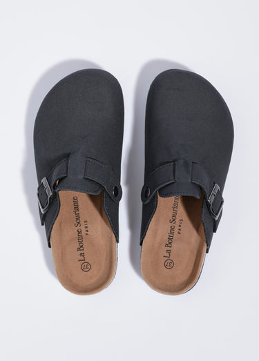 Mules à boucle et semelle anatomique Noir