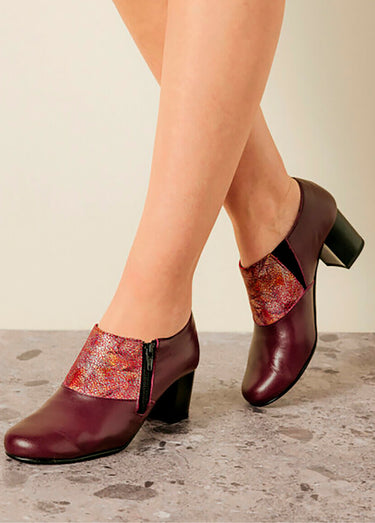 Derbies trotteurs zippés largeur confort Bordeaux