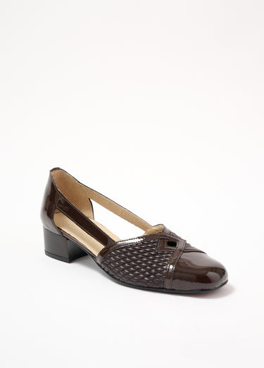Escarpins cuir largeur confort pieds sensibles Marron
