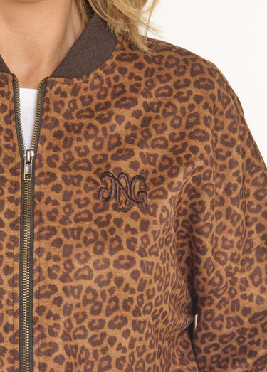 Blouson zippée type teddy motif léopard Leopard