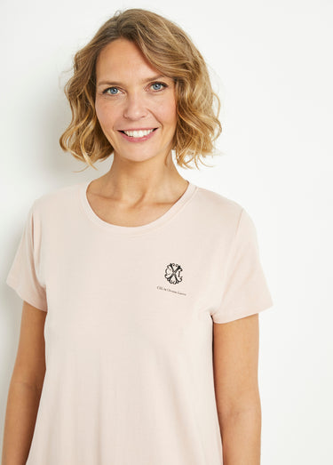 Nuisette manches courtes et dentelle Rose
